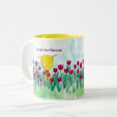 イエロドギー "Canis Floriferous" コーヒーマグ ツートーンマグカップ (正面左)