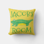 イエロパーソナライズされたーグリーンゲーターアリゲータークロック クッション (正面)