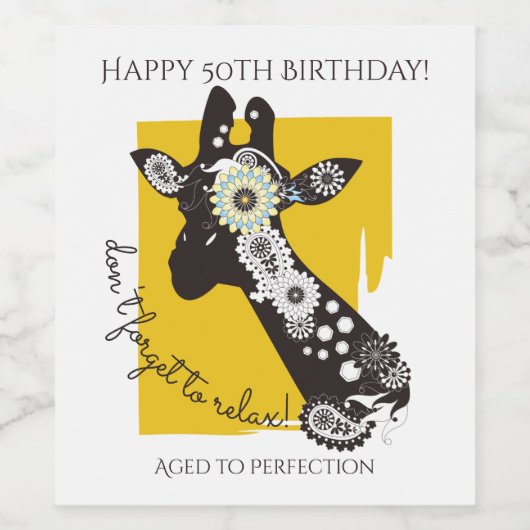 イエロファンキークールキリン誕生日 ワインラベル (シングルラベル)