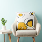 イエロファンキードットデザインレトロ装飾用クッション クッション (椅子)