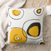 イエロファンキードットデザインレトロ装飾用クッション クッション (ブランケット)