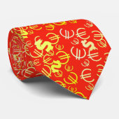 イエロファンキードル・ユーロ通貨パターンのタイ ネクタイ (ロール)