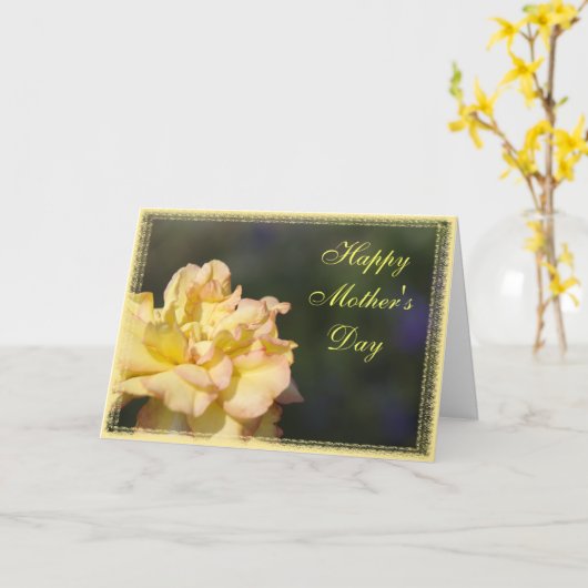 イエロファンシーーローズハッピーマザーズデー カード (黄色い花)
