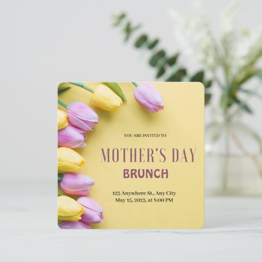 イエロモダンウィメンズデイブランチ招待状 招待状 (スタンド正面)