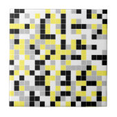 イエロモダンググレーブラック幾何学セラミックタイル タイル (正面)