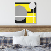 イエロモダングレイ白黒 キャンバスプリント (インサイチュ (寝室))