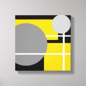 イエロモダングレイ白黒 キャンバスプリント (正面)