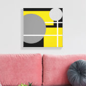 イエロモダングレイ白黒 キャンバスプリント (インサイチュ (リビング))