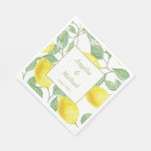 イエロモダンレモングリーン葉ズ結婚ナプキン スタンダードランチョンナプキン (角)