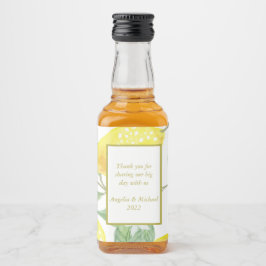 イエロモダンレモングリ葉ーンズ結婚ズ リキュールボトルラベル