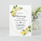 イエロモダンレモンズ&金ゴールドフレーム美しい 招待状 (スタンド正面)