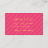 イエロモダンーとピンクのストライプパターン 名刺 (裏面)