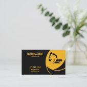 イエロモダンー&ブラック掘削機建築 名刺 (スタンド正面)