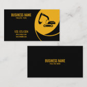 イエロモダンー&ブラック掘削機建築 名刺 (正面/裏面)