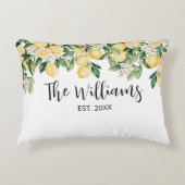 イエロモノグラムのレモンツリー アクセントクッション (正面)