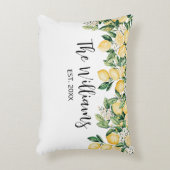 イエロモノグラムのレモンツリー アクセントクッション (正面(垂直))
