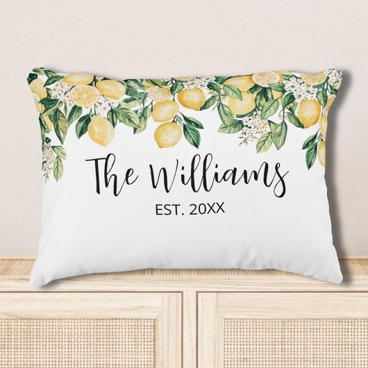 イエロモノグラムのレモンツリー アクセントクッション