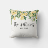 イエロモノグラムのレモンツリー クッション (正面)