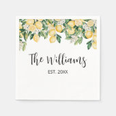 イエロモノグラムのレモンツリー スタンダードカクテルナプキン (正面)