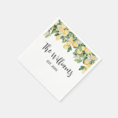 イエロモノグラムのレモンツリー スタンダードカクテルナプキン (角)