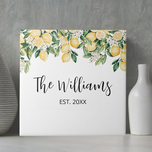 イエロモノグラムのレモンツリー タイル