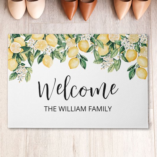 イエロモノグラムのレモンツリー ドアマット