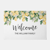 イエロモノグラムのレモンツリー ドアマット (正面)