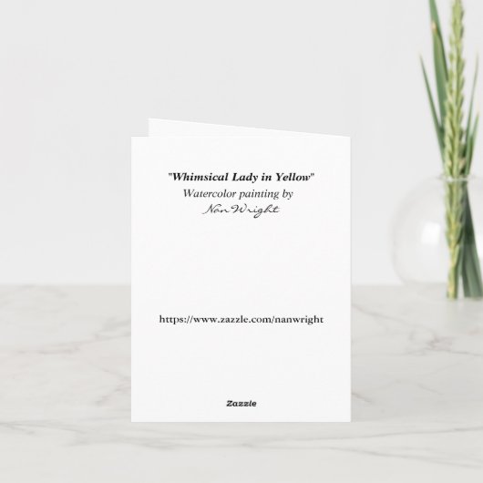 イエロユーモアのあるカードの女性 カード (裏面)