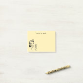 イエローおもしろいレトロ主婦ノートトゥセルフ ポストイット (デスク上)