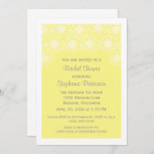 イエローお洒落デイジーブライダルシャワー招待状 招待状 (正面/裏面)