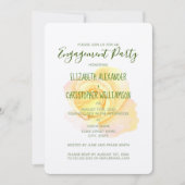 イエローかわいらしローズ婚約 招待状 (正面)