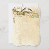 イエローさくらんぼブロッサムヴィンテージバードウェディング 招待状 (裏面)