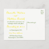 イエローたった今結婚しましたレモングリーン結婚ズシトラス 案内ポストカード (裏面)