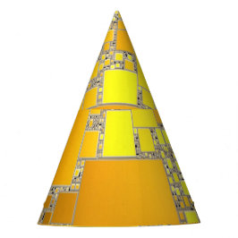 イエローとオレンジの四角形のパーティー帽子 パーティーハット