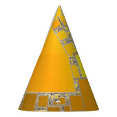 イエローとオレンジの四角形のパーティー帽子 パーティーハット (左)