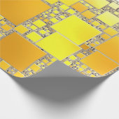 イエローとオレンジの四角形のラッピング紙 ラッピングペーパー (角)