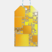 イエローとオレンジの四角形ギフトラベル ギフトタグ (正面)