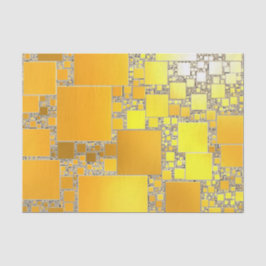 イエローとオレンジの四角形ティッシュペーパー 薄葉紙