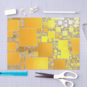 イエローとオレンジの四角形ティッシュペーパー 薄葉紙 (クラフト)