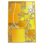 イエローとオレンジの四角形抱き枕 ミディアムペーパーバッグ (正面)