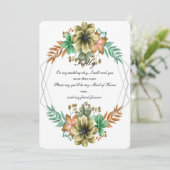 イエローとオレンジの水彩花のメイド・オブ・オナー 招待状 (スタンド正面)