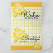 イエローとグリーンのフローラ紙 カード (内部)