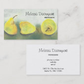 イエローとグリーンの梨プロフェッショナル 名刺 (正面/裏面)