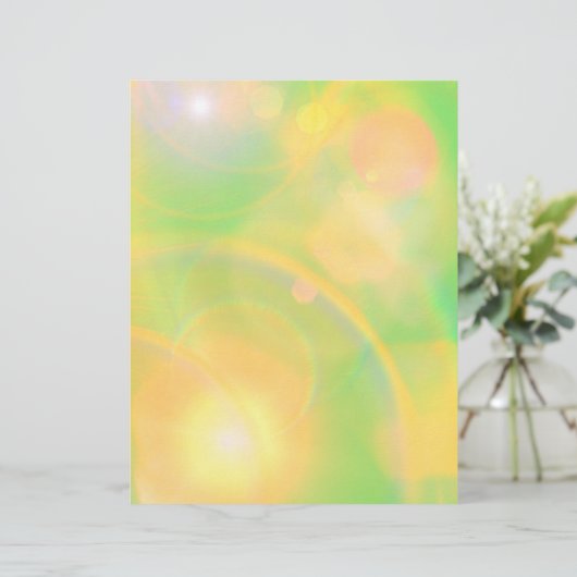イエローとグリーンの《写真》ぼけ味デザインクラフト紙 (スタンド正面)