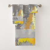 イエローとグレーのタペストリー バスタオルセット (インサイチュ)