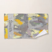 イエローとグレーのタペストリー バスタオルセット (ハンドタオル)