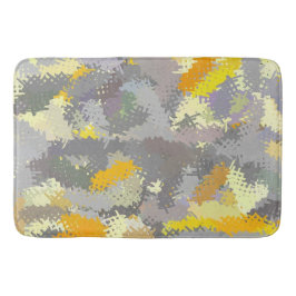 イエローとグレーのタペストリー バスマット