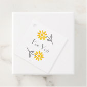 イエローとグレーのデイジーメッセージカード フェイバータグ (インサイチュ)