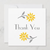 イエローとグレーのデイジー サンキューカード (正面)