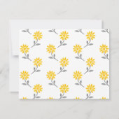 イエローとグレーのデイジー ノートカード (裏面)